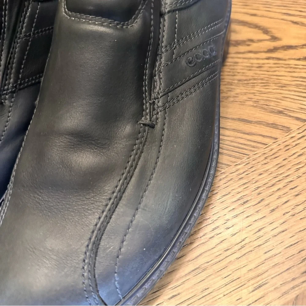 Ecco‎ Mens Loafers Shoes Sz 45 US 11 Black Light Shock Point Slip On Loafers EUC